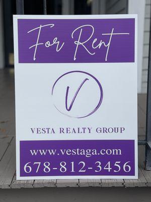 Want to foster one of our new signs? Contact us today! (678) 812-3456 or Shawn@vestaga.com