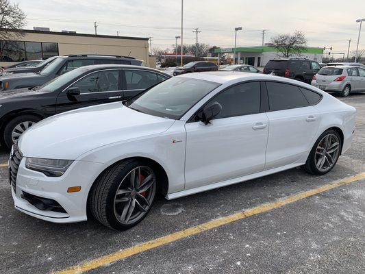 My new Audi's window  tinting. Great job !