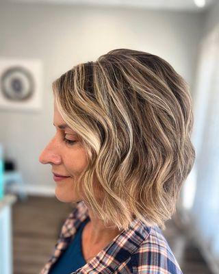 Cali girl came back to her NC girl for her 8week color refresh! Brought her highlights back up and toned for added softness