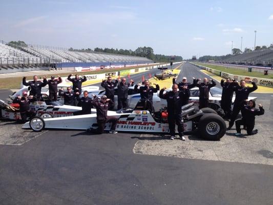 Frank Hawley's Drag Racing School class photo taken after the Gatornationals this year at Gainesville Raceway/Auto Plus Raceway