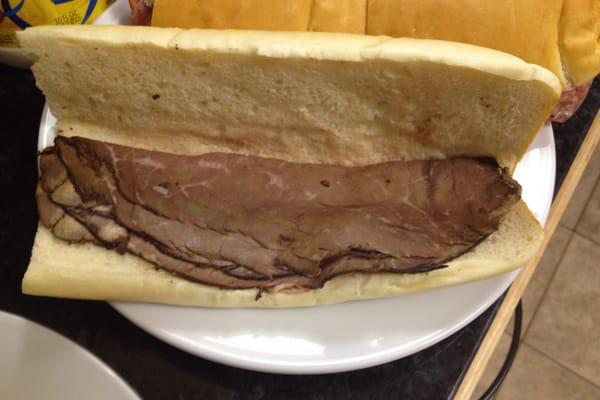 The Slim #2 -Roast Beef, costs $5.25. Calling it slim seems more than accurate - a terrible value, a terrible sandwich.