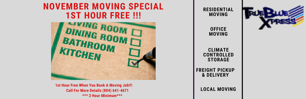 November Moving Special, 1st hour FREE!