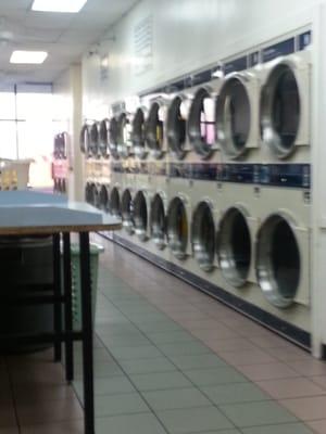 Dryers along wall