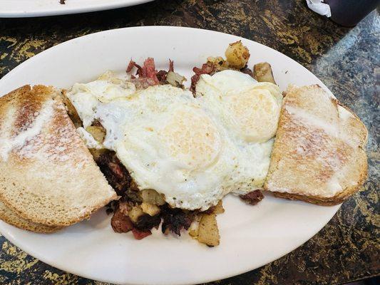 Corn beef hash and eggs!