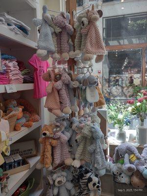 Baby Animal Cuddle Blankies display at Asheville location