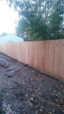 6' western red cedar privacy fence