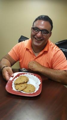 My agent Fady Salloum- at the closing they offered us cookies which they baked on premise