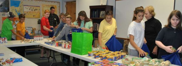 Middle school students help with missions