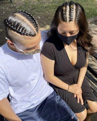 Couple braids | 2 cornrows