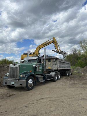 Loading out some loam in concord NH