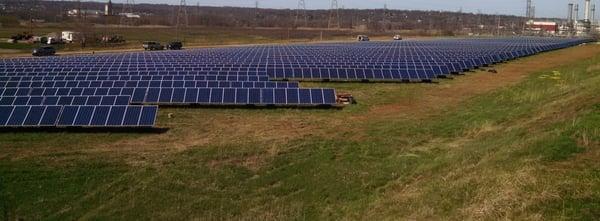 Ballisted fixed tilt landfill solar array