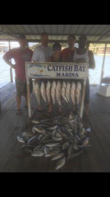 Great group from Florida came down to fish Lake Texoma. Got our sand bass early then finished up with big fish!