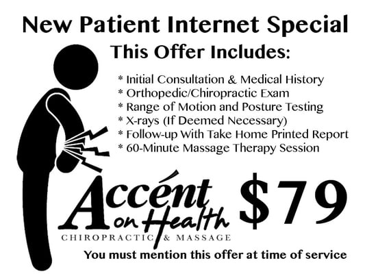 Mention the "New Patient Internet Special" and get a consultation, examination, range of motion and posture assessment, neces...