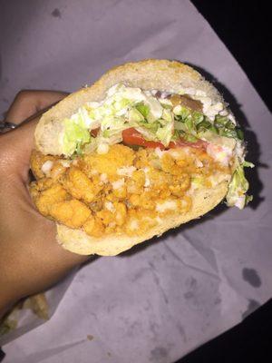 Fried catfish po'boy.