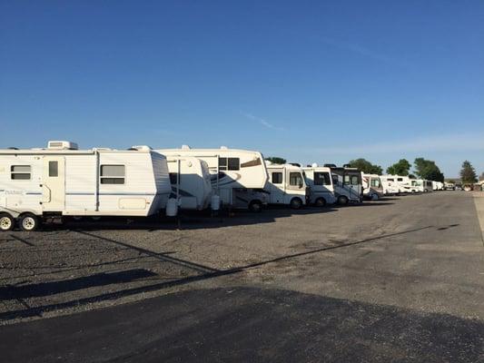 We have an outdoor spot for your travel trailer, motor home, boat or vehicle.  Plenty of room to maneuver, easy in and out...