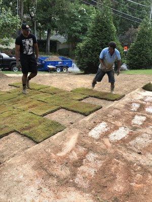 Sod placement