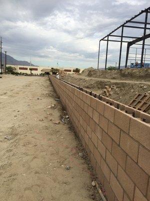 Desert Hot Springs, Ca. 
 1/4 Mile Long Retaining Wall.