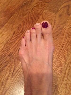 12 days after gel pedicure that cost almost $40 before tip. Don't waste your money here