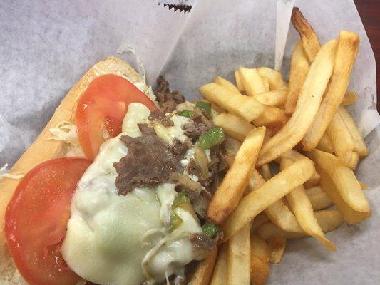 1/2 cheesesteak with fries