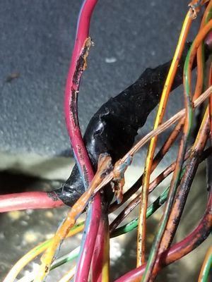 some burned wires that were causing issues on a Thunderbird.