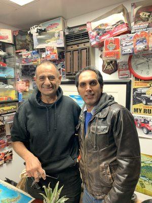 Pat and me in his shop