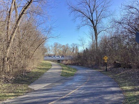 Underpass and trail to St. Charles Road.