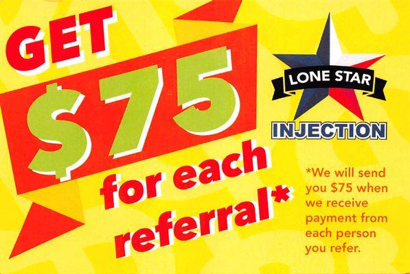 If you refer someone who uses our services, we'll pay you $75 per referral.