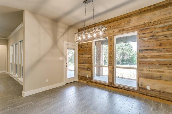 Breakfast Nook with Shiplap Wall