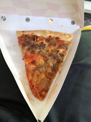 one slice of sausage pizza 3.70$