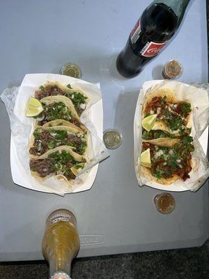 Tacos de asada y pastor