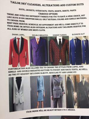 Custom suits and shirts