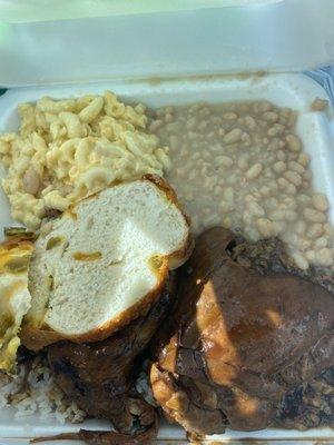 $5.99 lunch plate w chicken stew , rice dressing etc  (seafood is a few dollars extra)