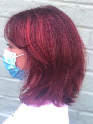 Red hair don't care.... Color and cut by Bree