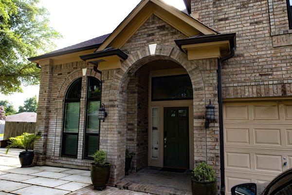 Front windows and over entryway