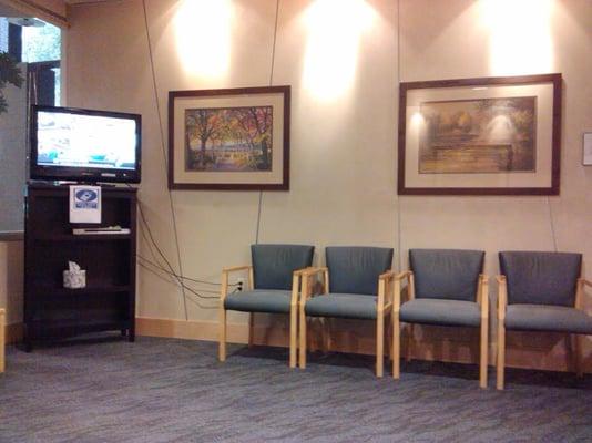 Waiting area with TV