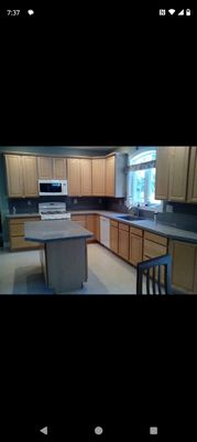 Granite countertops and backsplash