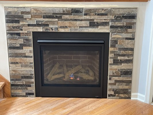 Our before and after pictures of a fireplace we just replaced