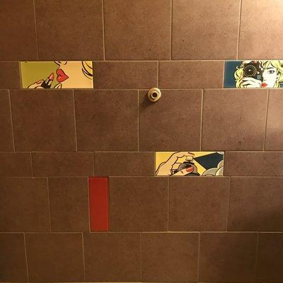 Pop art tiles in the toilet!