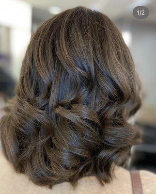 Blow out with curls