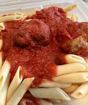 Penne w/meatballs-noodles overcooked