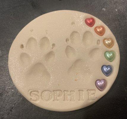 Medallion with Sophie's prints