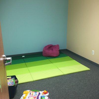 This therapy room is designed for children who need limited distractions, and reduced stimuli.