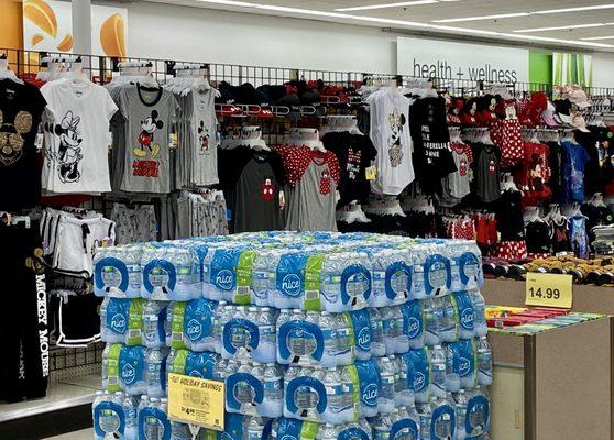 There is literally a wall of Disney apparel available for purchase at this Walgreens.  Small world after all...