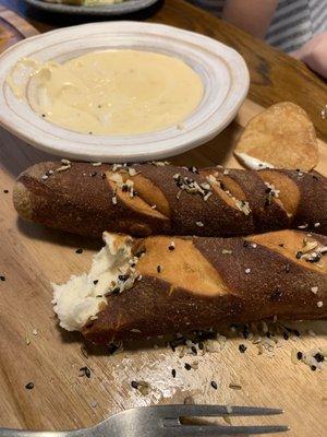 Pretzels and cheese dip. There are three pretzels included. I almost missed the pic as the kiddos were eating these quite fast. :)