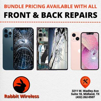 We offer Bundle Pricing with all Front & Back Combo Repairs! Call now for a Free Quote!