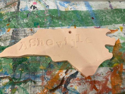 Asheville ornament to paint  4/2022