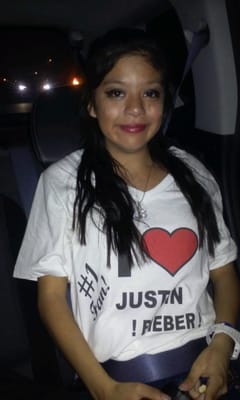 Devastated after being turned away @ the Justin Bieber concert. Crying but still trying to be in good spirits.