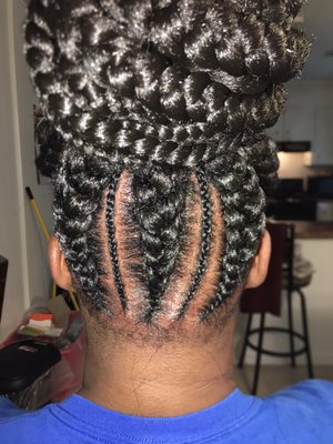 Feed in cornrow ponytail