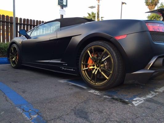 matte black and gold wheels