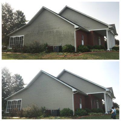 before and after a house wash